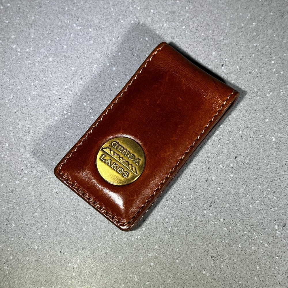 Genoa Lakes Leather Magnetic Money Clip Made In USA